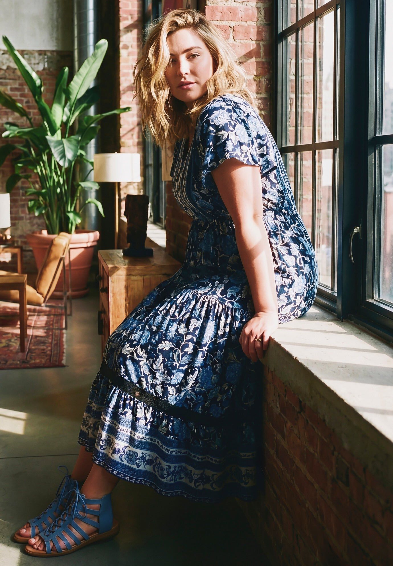 Emmy Placement Print Maxi Dress, MOONSHINE BORDER, hi-res image number 0
