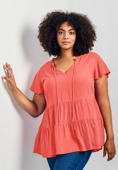 Lani Flutter Sleeve Tiered Top