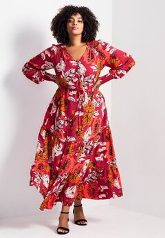 Second Nature Blouson Sleeve Maxi Dress