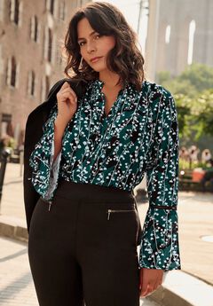 Button Front Poet Blouse