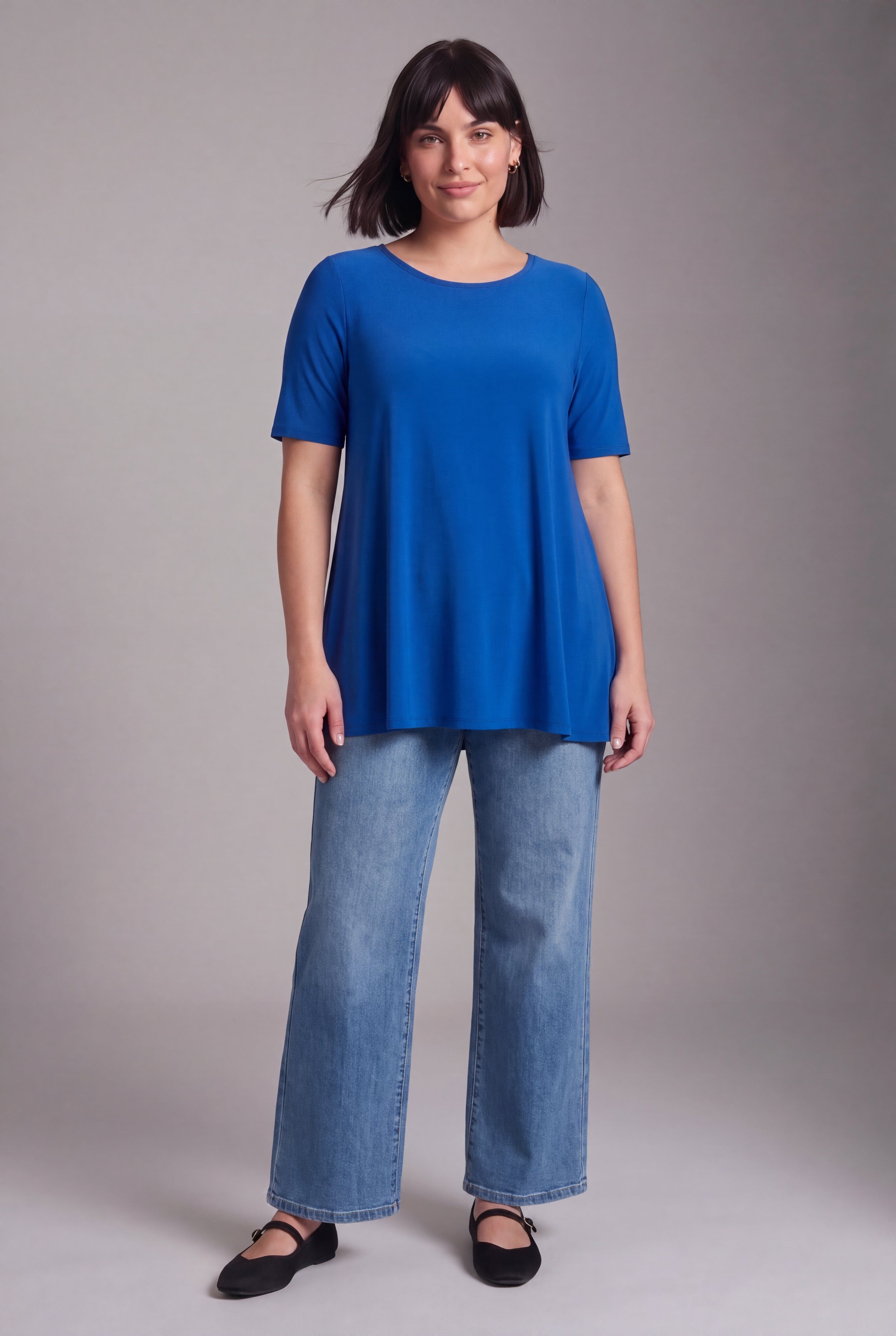 Boatneck Swing Tunic, DARK SAPPHIRE, hi-res image number 0