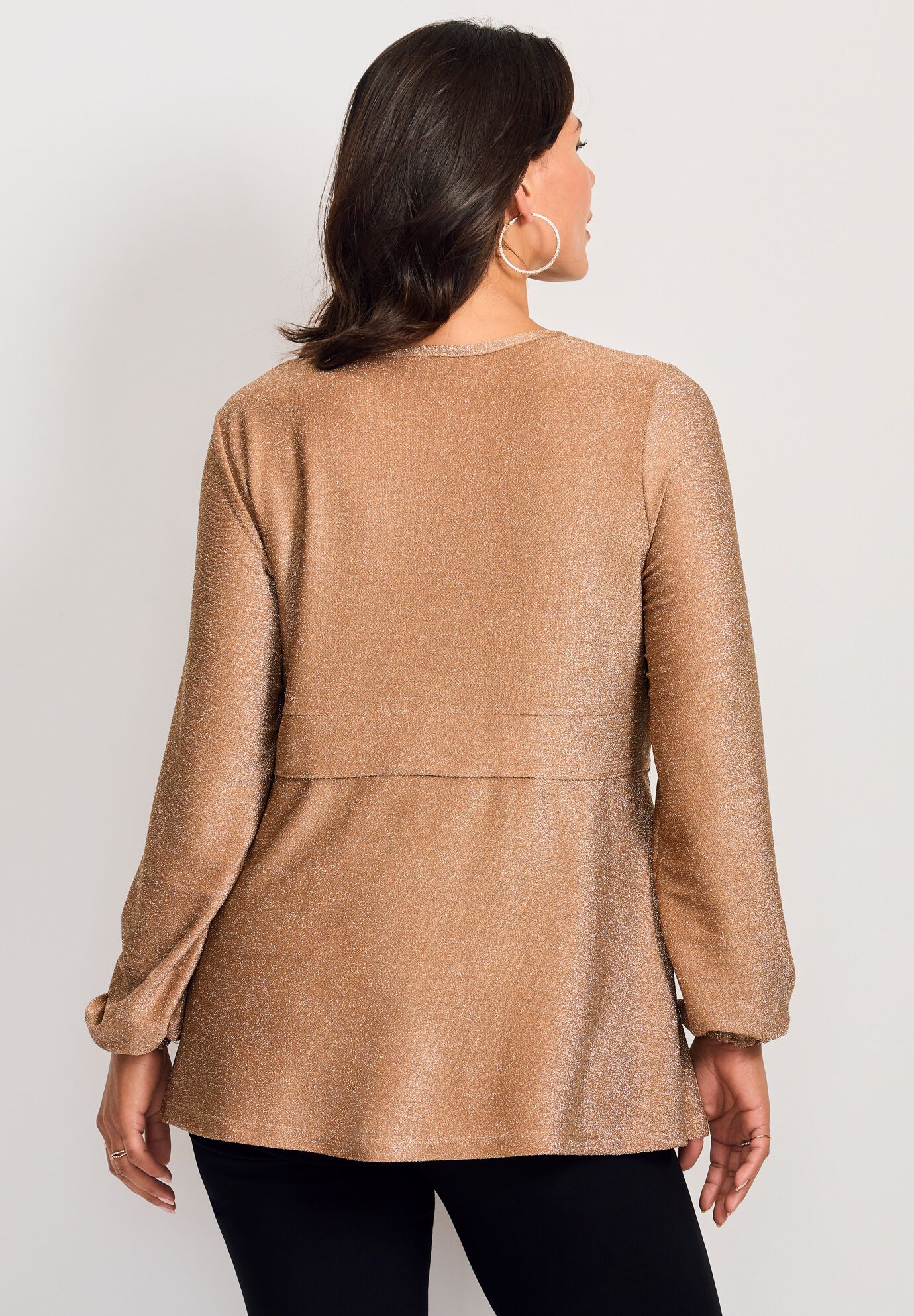 Peplum Shimmer Top, GOLD SHIMMER, alternate image number 2