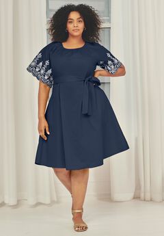 Eyelet Embroidered Midi Dress