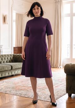 Ponte Fit & Flare Dress