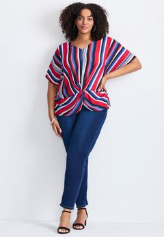 Knot Front Dolman Sleeve Blouse