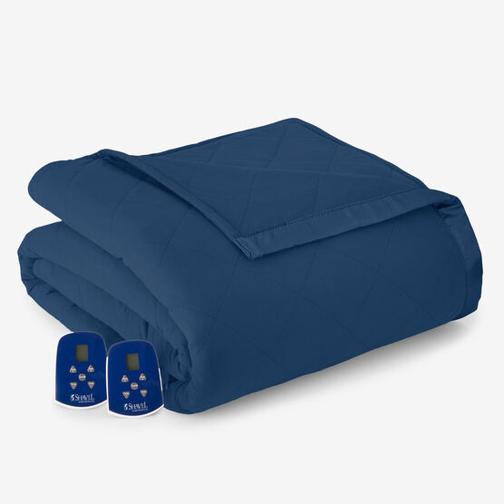 MicroFlannel® 7 Layers of Warmth™ Electric Heated Blanket, SMOKE BLUE, hi-res image number null