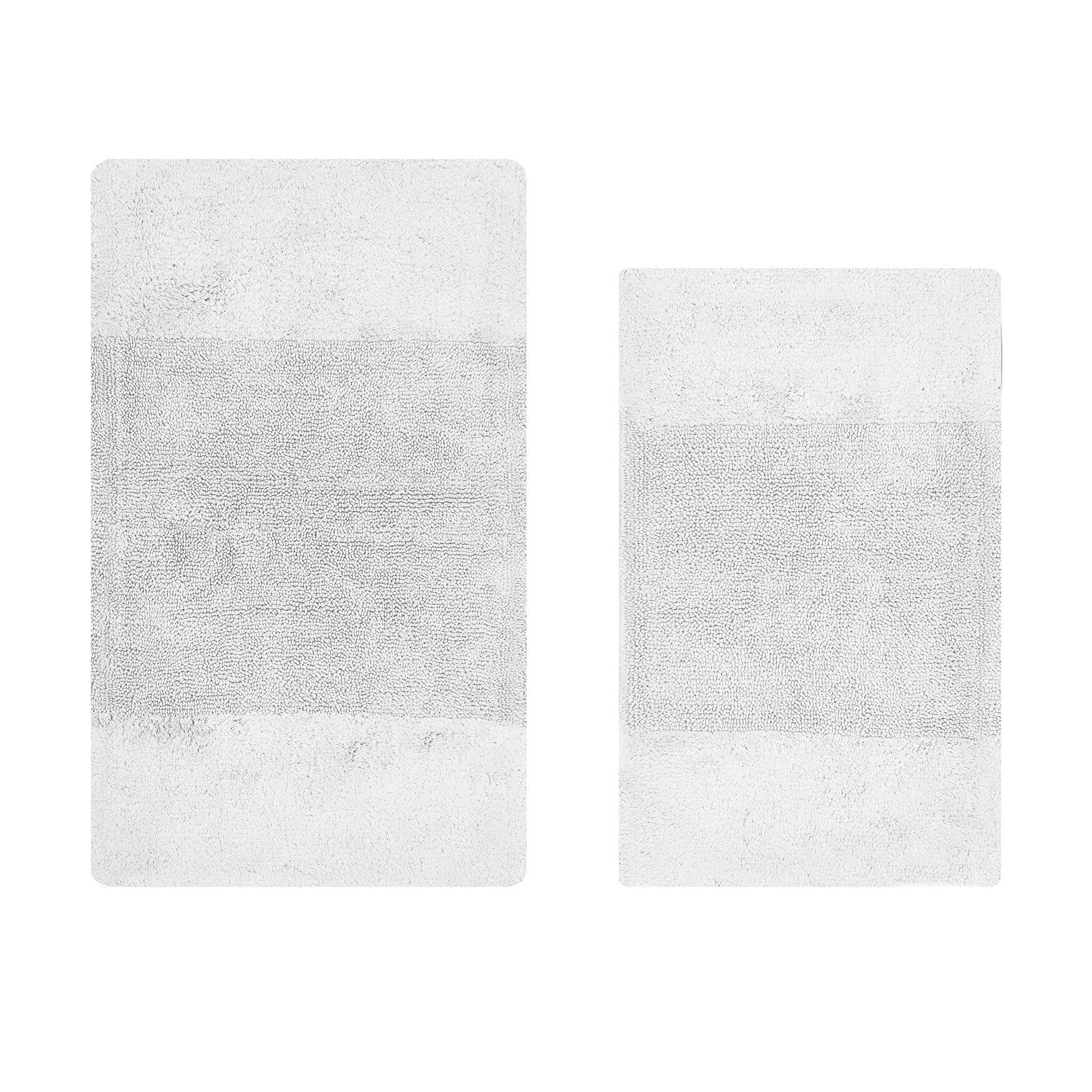 Granada Collection 100% Cotton 2 Piece (21 inches X 34 inches | 24 inches X 40 inches) Bath Rug Set, WHITE, hi-res image number 0