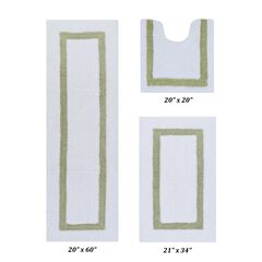 Hotel Collectionis Bath Mat Rug 3 Piece Set (20" x 20" | 21" x 34" | 20" x 60")