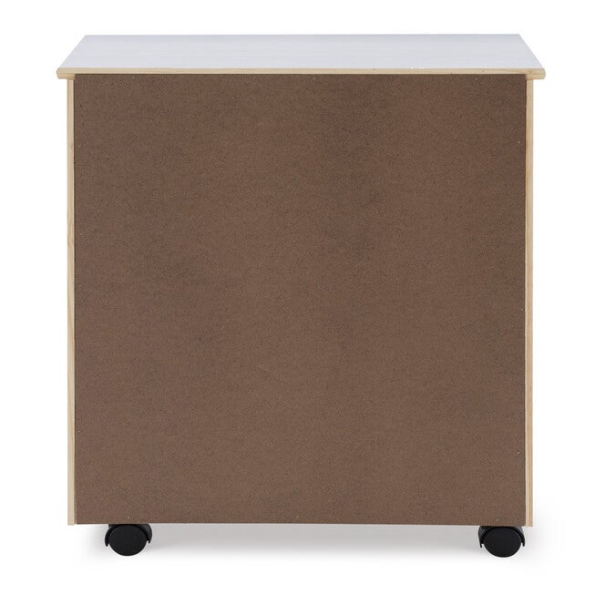 Cary Six Drawer Wide Roll Cart White Wash, , on-hover image number 1