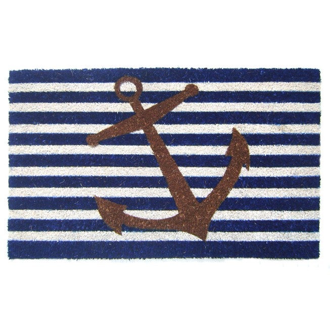 Nautical Anchor Coir Mat With Vinyl Backing Floor Coverings, MULTI, hi-res image number null