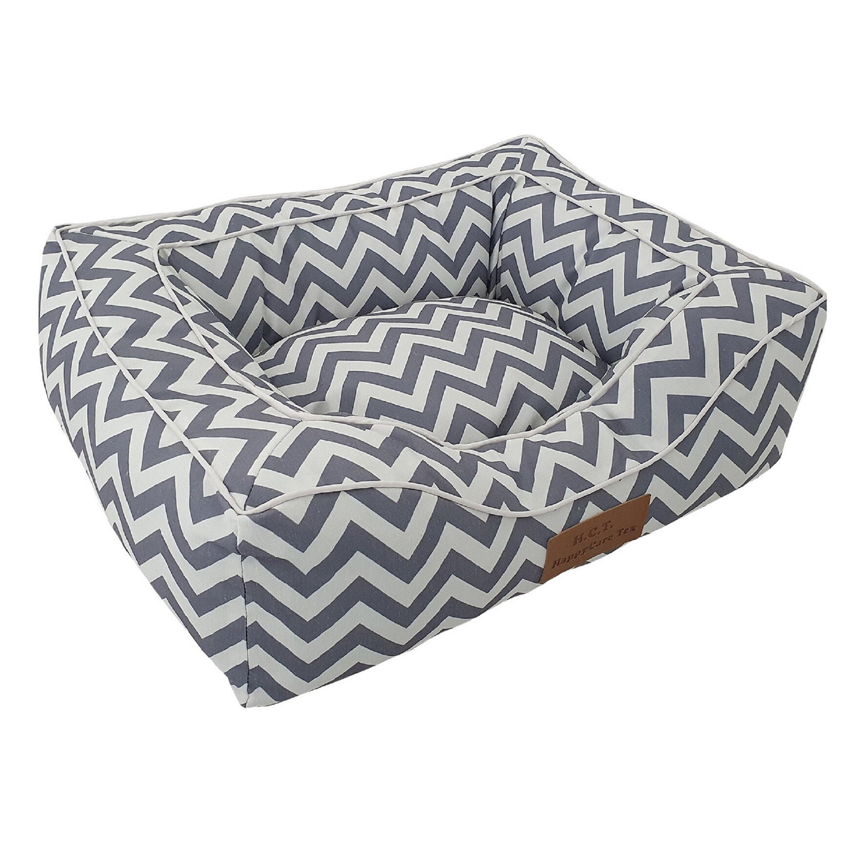 Chevron poly-cotton bolster with detachable faux fur cushion, Small Size, , alternate image number 5