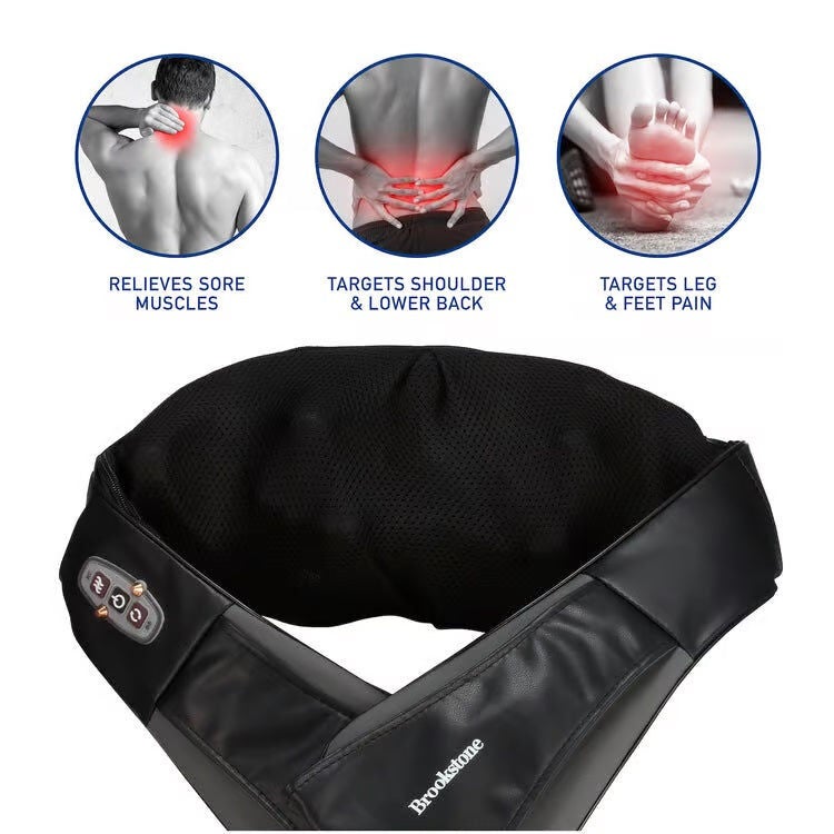 Brookstone Shiatsu Neck & Shoulder Massager, BLACK, alternate image number 2
