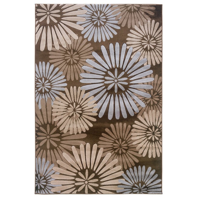 Milan Brown/Aqua 5'X8' Area Rug, BROWN AQUA, hi-res image number null