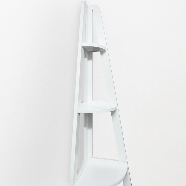 5-Shelf Corner Ladder Bookcase - White, , alternate image number 9