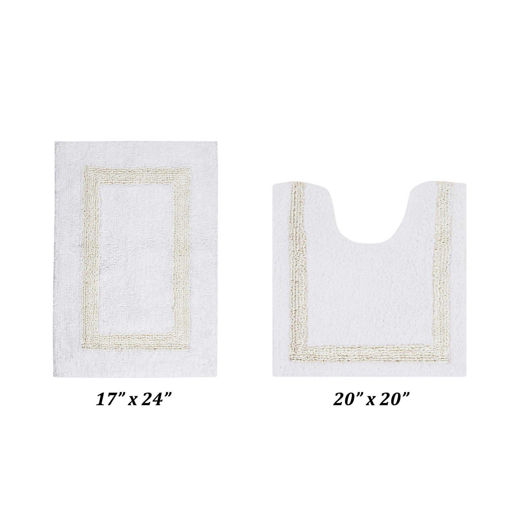 Hotel Collectionis Bath Mat Rug 2 Piece Set (17 inches x 24 inches | 20 inches x 20 inches), WHITE IVORY, hi-res image number 0