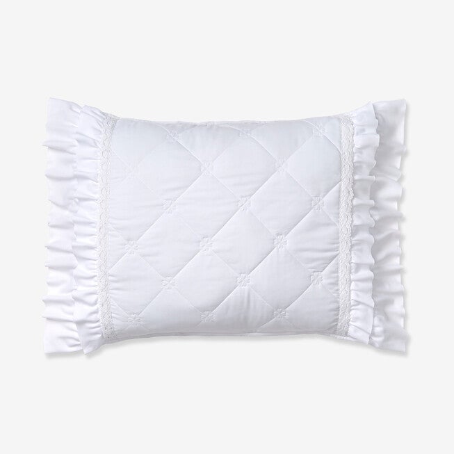 Grace Eyelet Ruffle Sham, WHITE, hi-res image number null