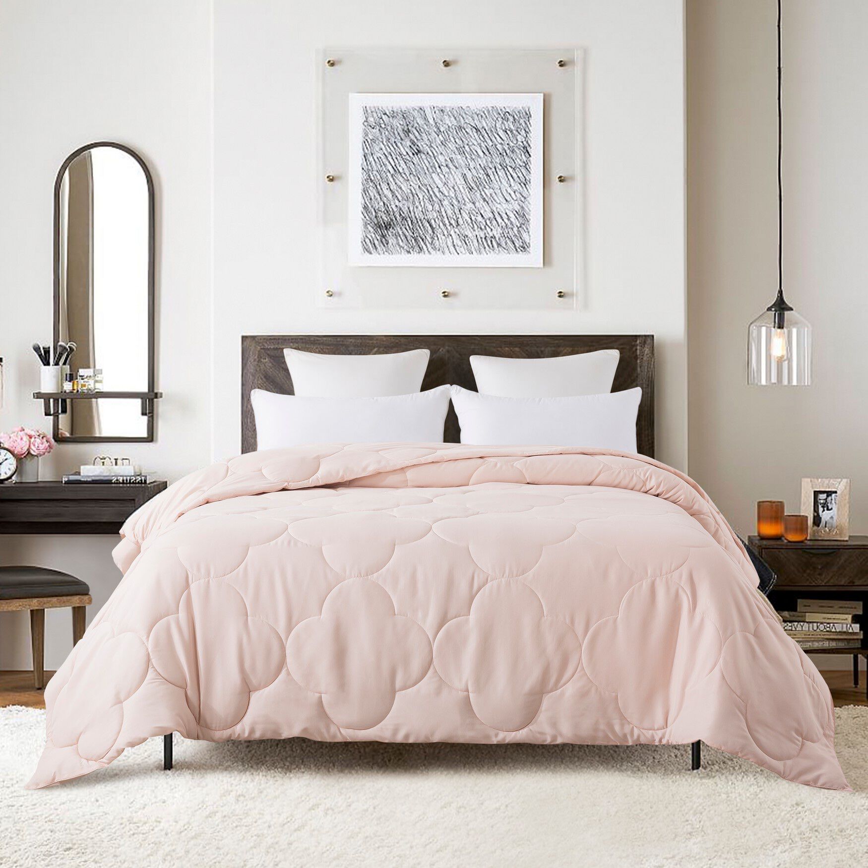 Pendant Down Alternative Comforter, BLUSH, hi-res image number 0