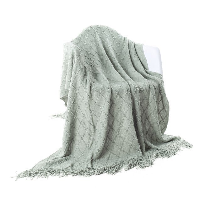 Battilo Home Soft Throw Blanket Warm & Knitted Blankets with Decorative Fringe Lightweight for Bed or Sofa Decorative, 52 inchesx80 inches, LIGHT BLUE, hi-res image number 0