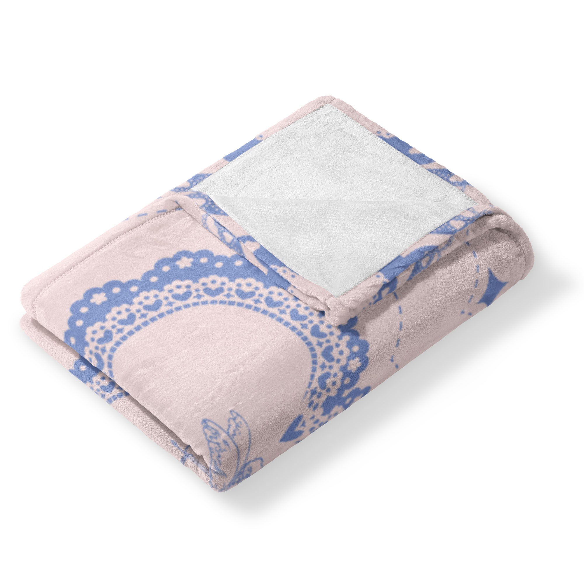 Valentine's Day Vintage Hearts Silk Touch Throw Blanket 60x80 Inches, BLUE, alternate image number 3