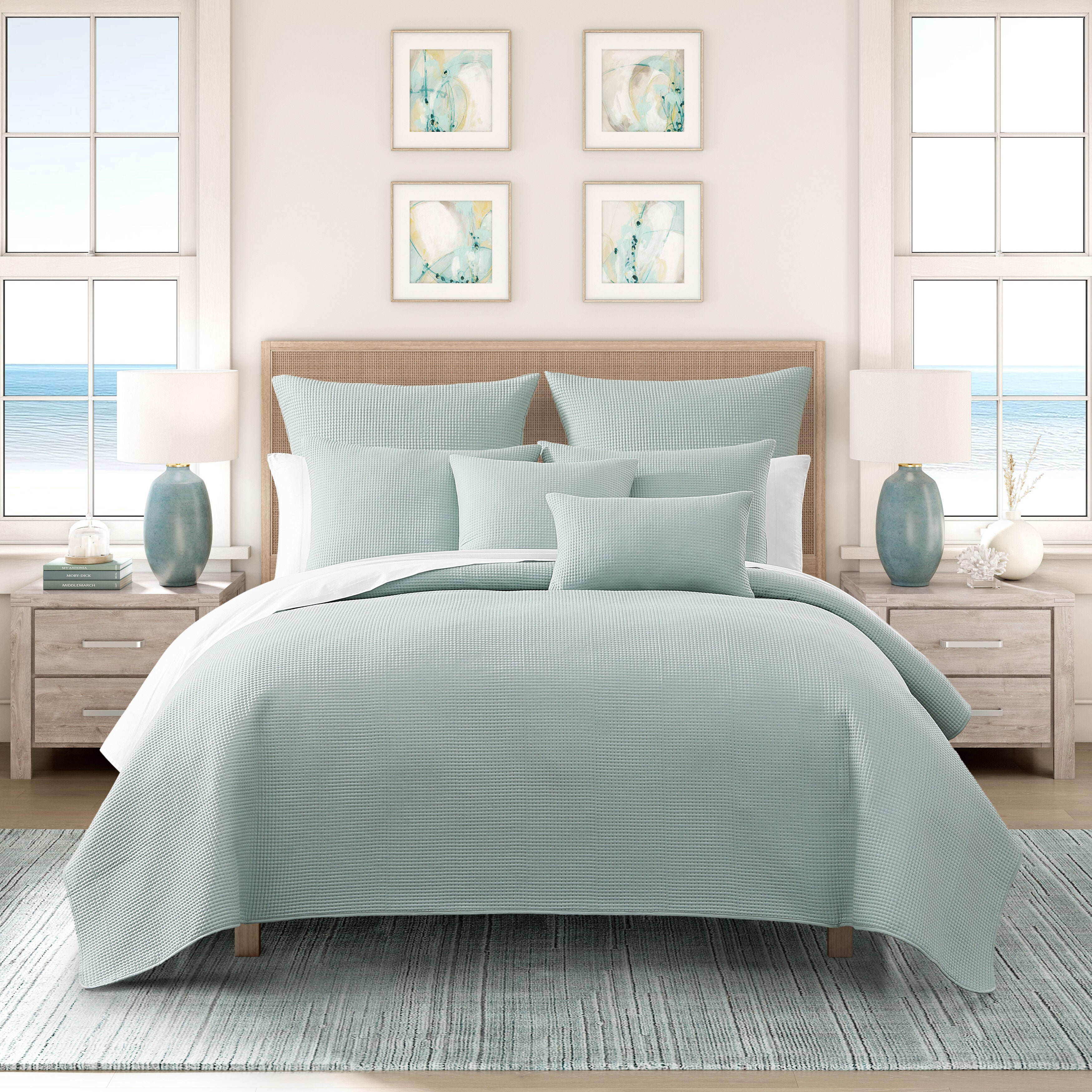 STILLWATER QUILT SET, AQUA, hi-res image number 0