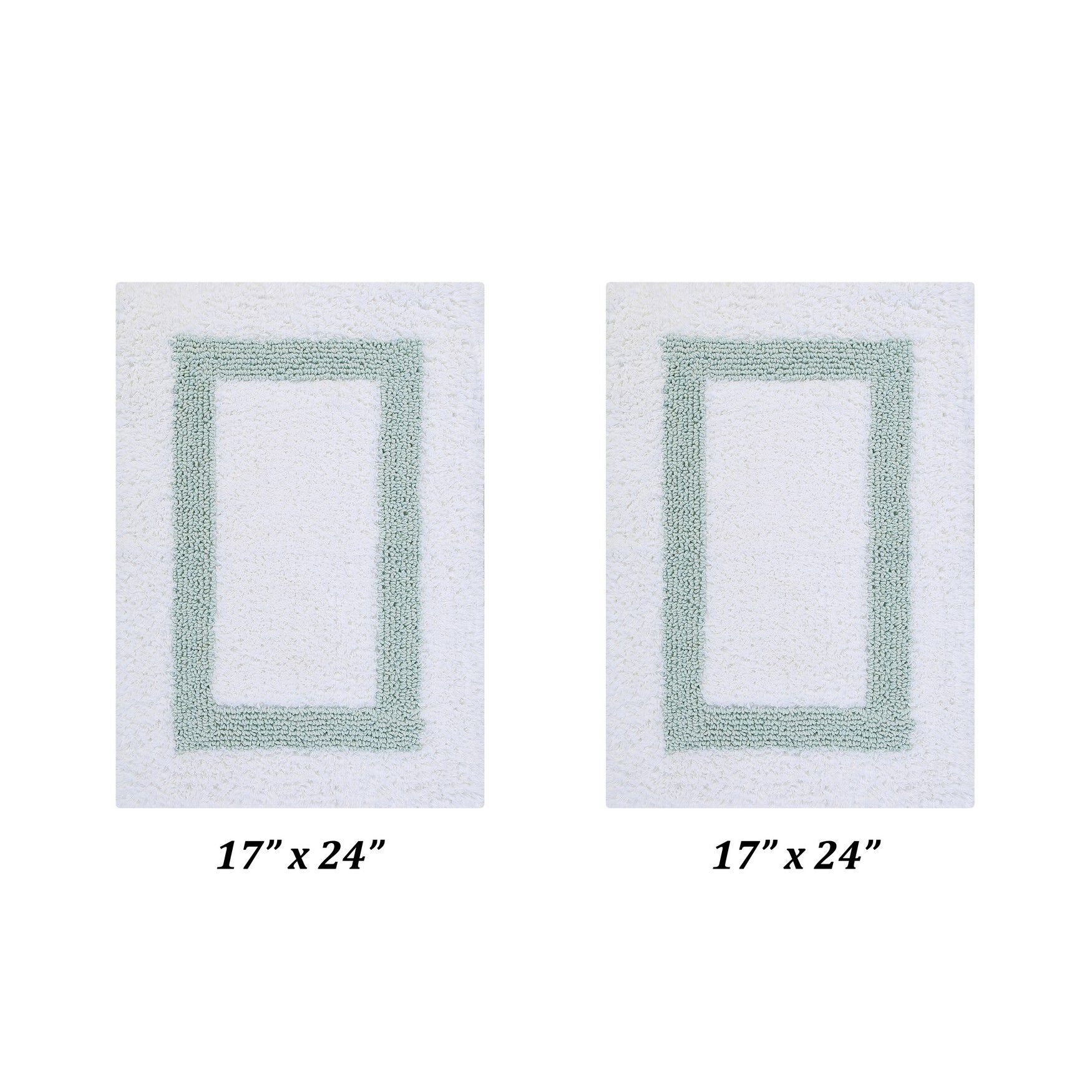 Hotel Collections Bath Mat Rug 2 Piece Set (17 inches X 24 inches | 17 inches X 24 inches), WHITE BLUE, hi-res image number 0