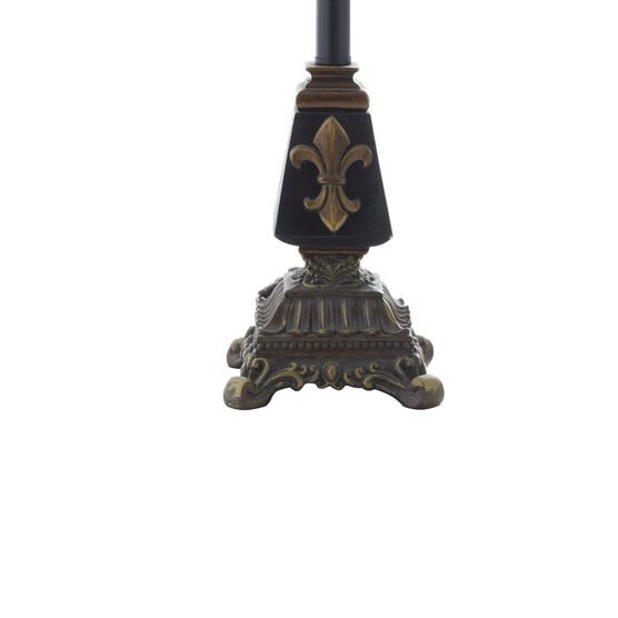Tuscan Black Polystone Fleur-De-Lis Buffet Lamp, , alternate image number null