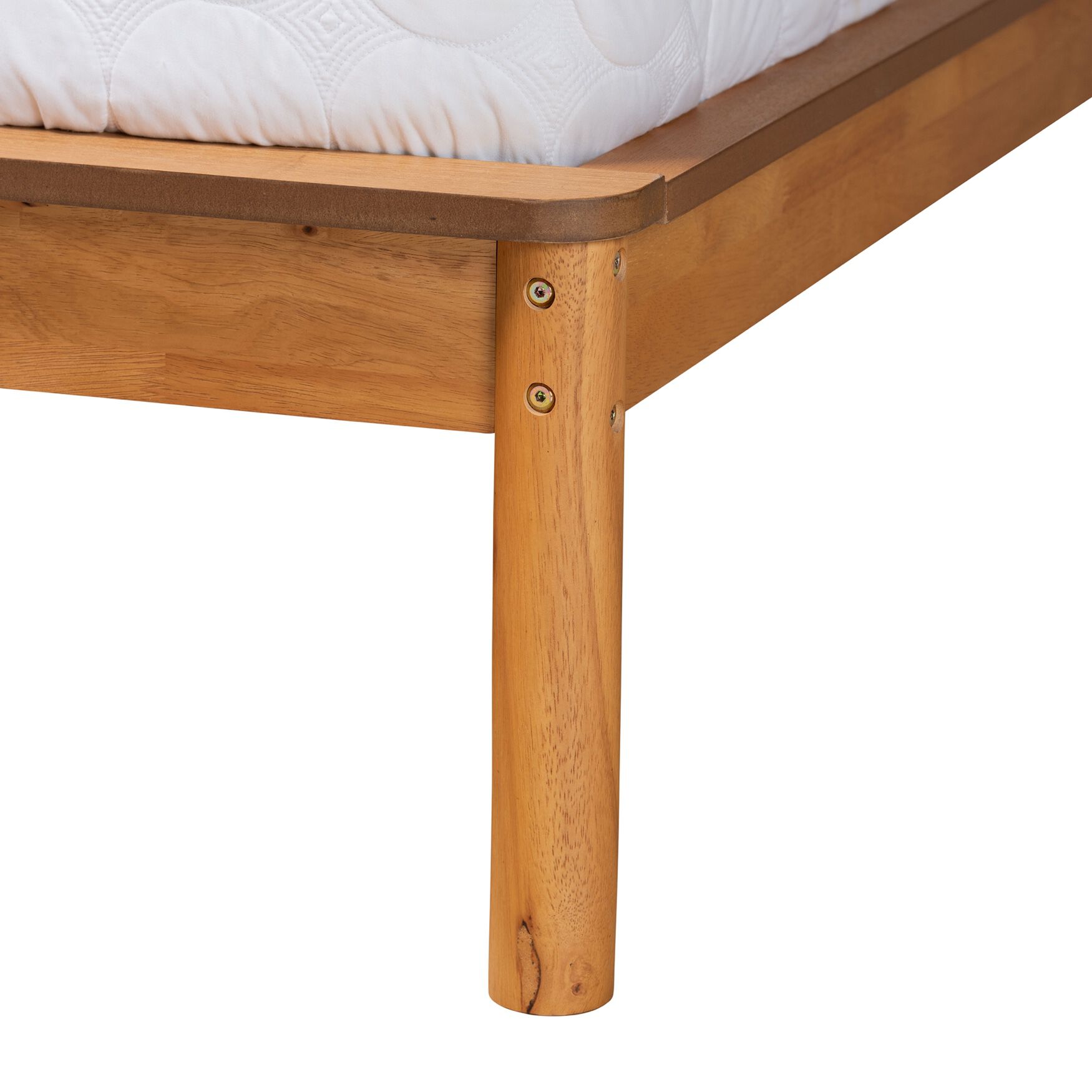 Efren Mid-Century Modern Honey Oak Finished Wood Full Size Bed Frame, , alternate image number 3