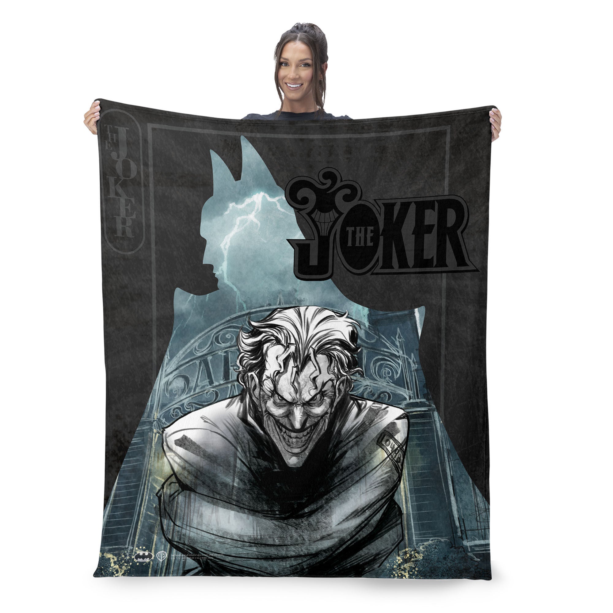 Warner Bros. DC Joker's Embrace Silk Touch Throw Blanket 50x60 Inches, JOKER THROW, on-hover image number 1