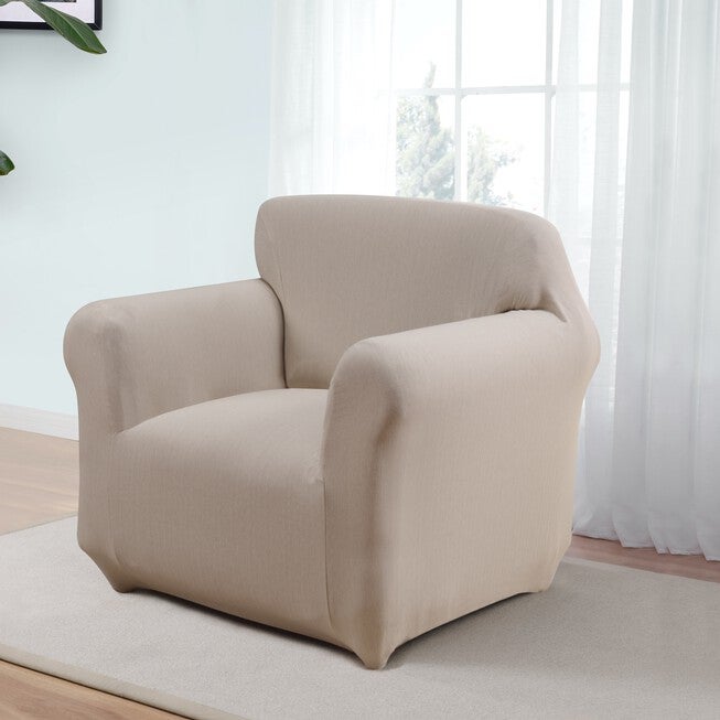 Kathy Ireland Santa Barbara Chair Cover, CREAM, hi-res image number 0