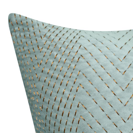 Velvet Embroidered Chevron Decorative Pillow , , alternate image number null