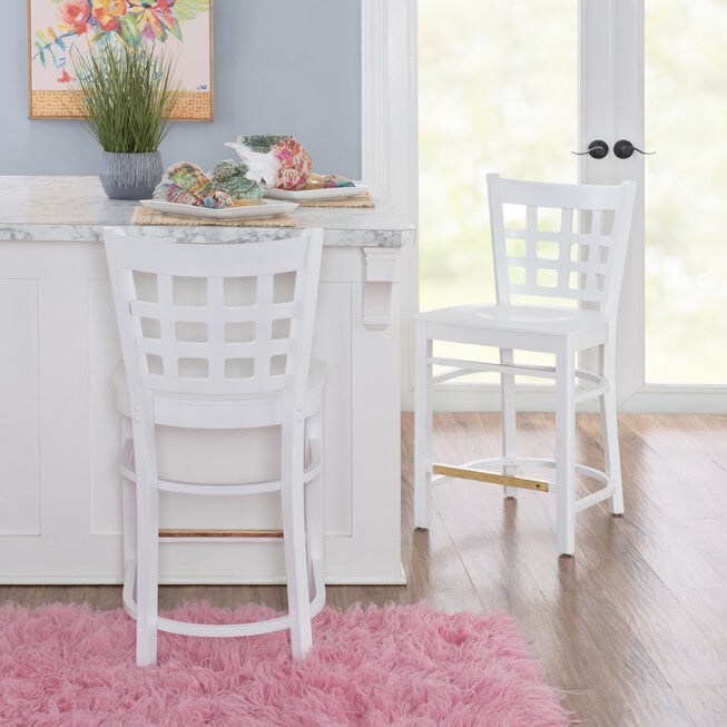 Lola Counter Stool White Set of 2, , alternate image number 6