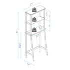 Spacesaver 100% Solid Wood Over The Toilet Rack with Shelves - White, , alternate image number null