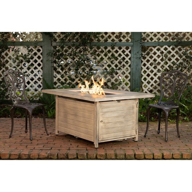 Sawyer Rectangular Aluminum LPG Fire Pit in Driftwood, , on-hover image number null