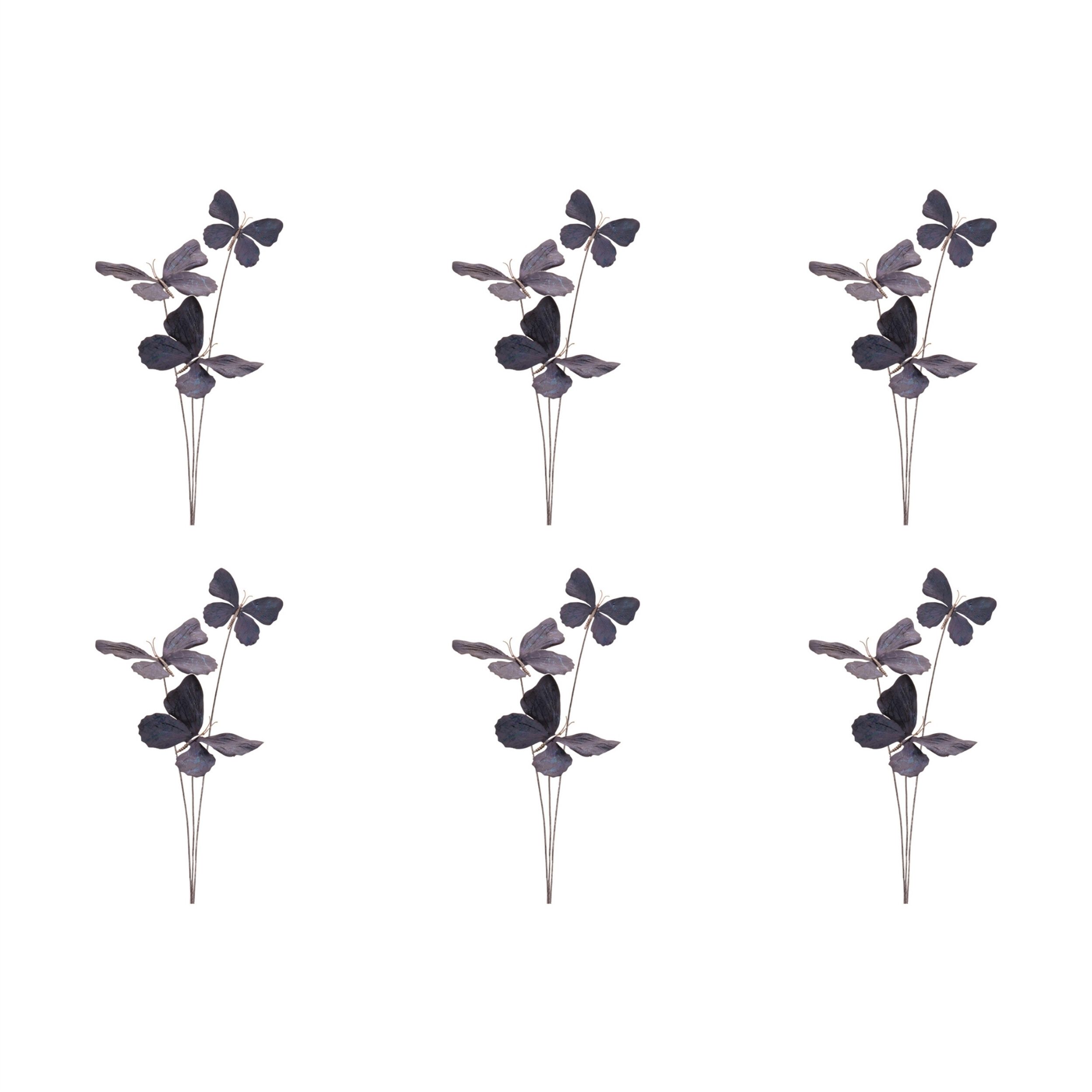 Metallic Butterfly Spray (Set of 6), BLUE, alternate image number 4