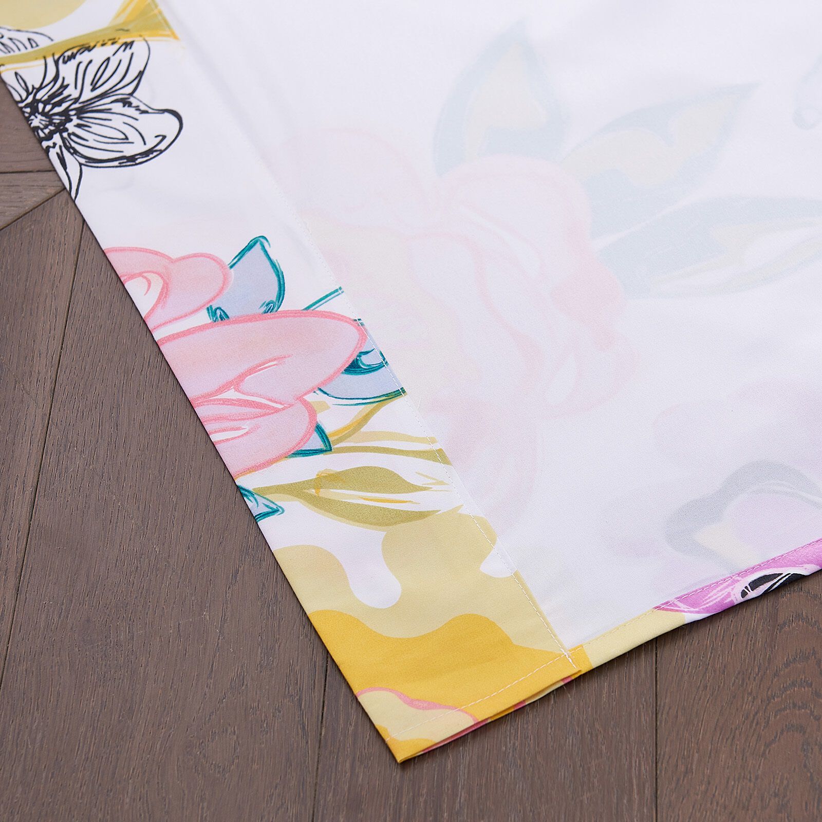 Watercolor Dream Window Curtain Panels, Set of 2, WHITE, on-hover image number 1