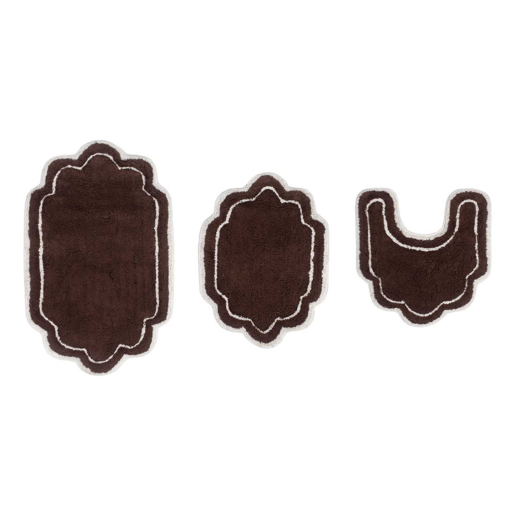 Allure 3-Pc. Bath Rug Set, BROWN, hi-res image number 0