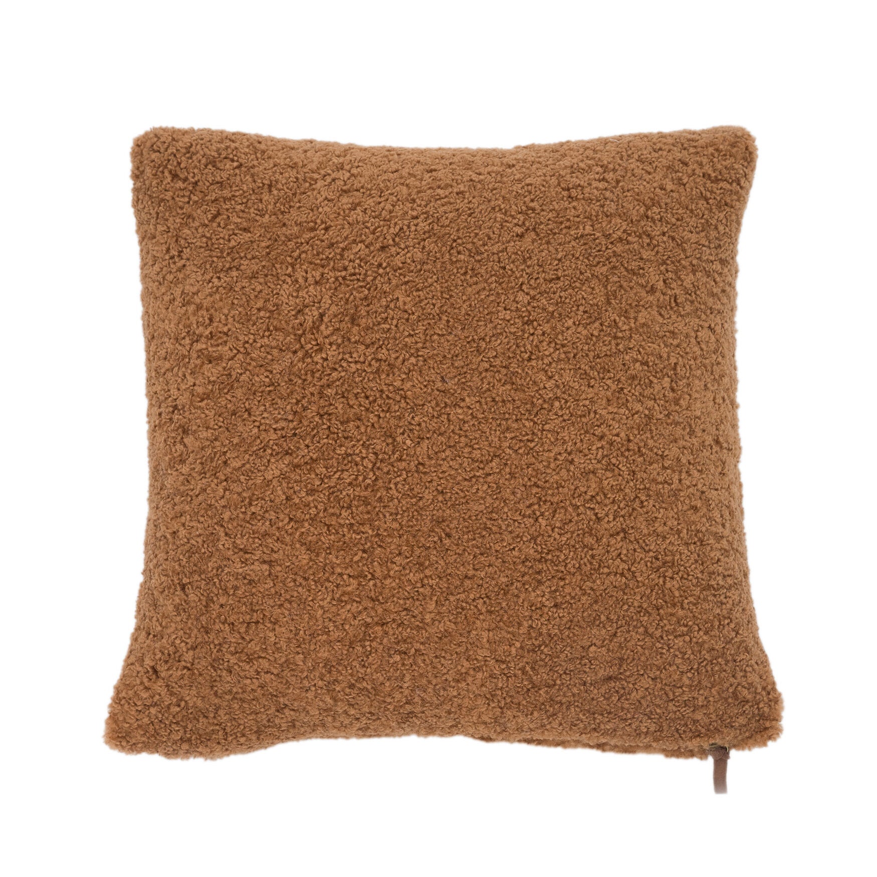 Teddy Sherpalux Plush Solid Square Pillow, GLAZED GINGER, hi-res image number 0