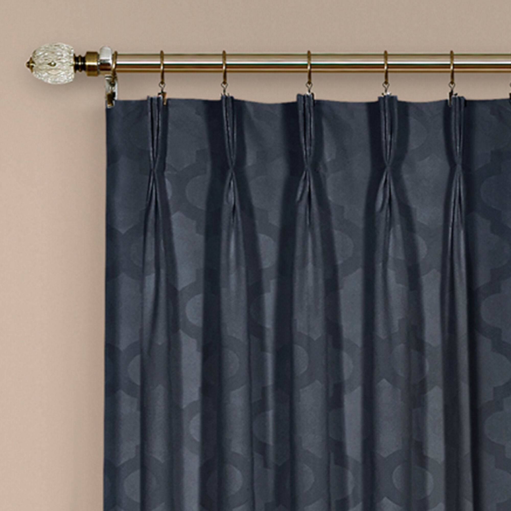 Windsor Room Darkening Pinch Pleat Window Curtain Panel, NAVY, alternate image number 2