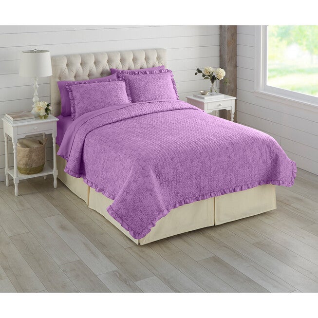 Jane Ruffle Edge Coverlet, VIOLET, hi-res image number 0