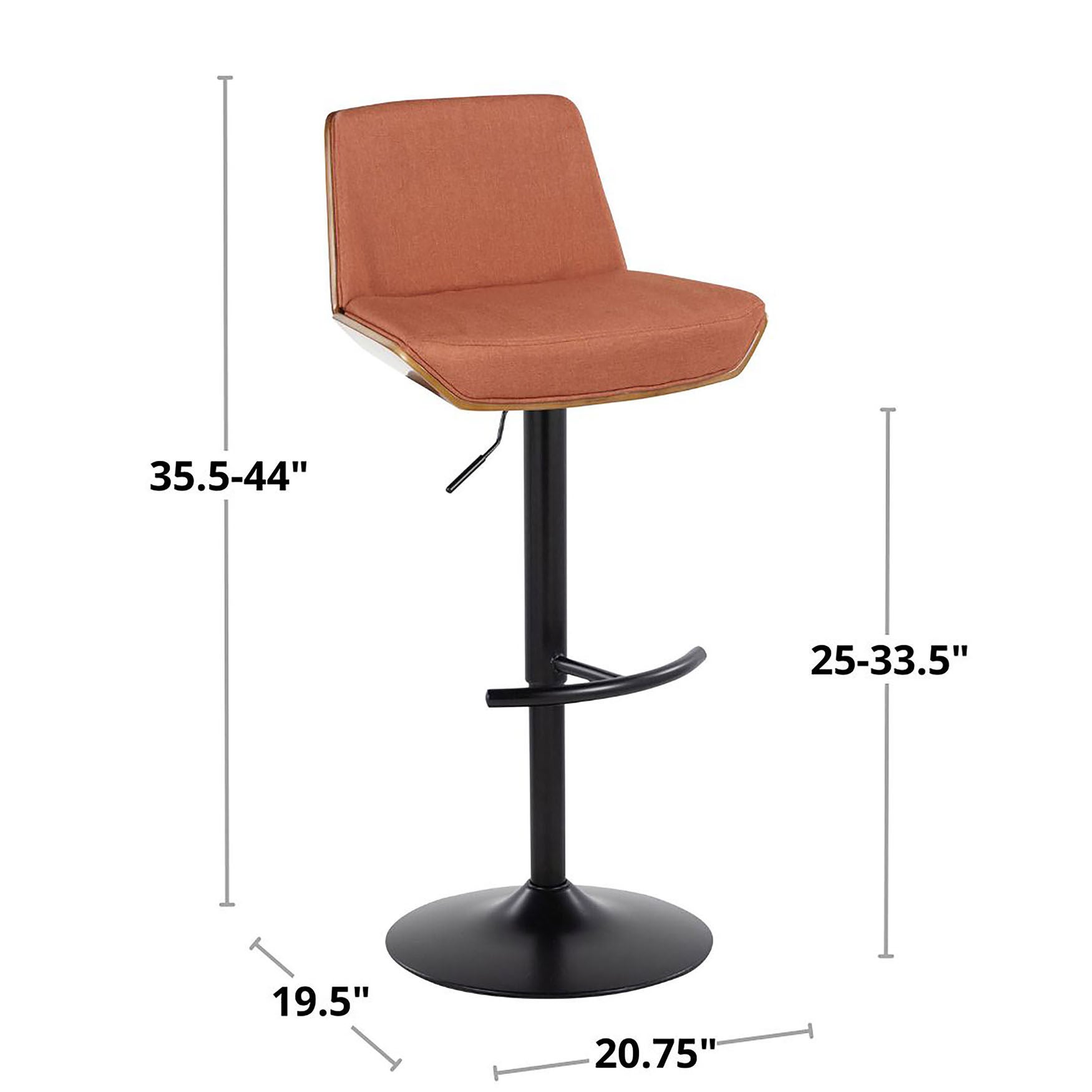 Corazza Adjustable Barstool - Set Of 2, , alternate image number 8