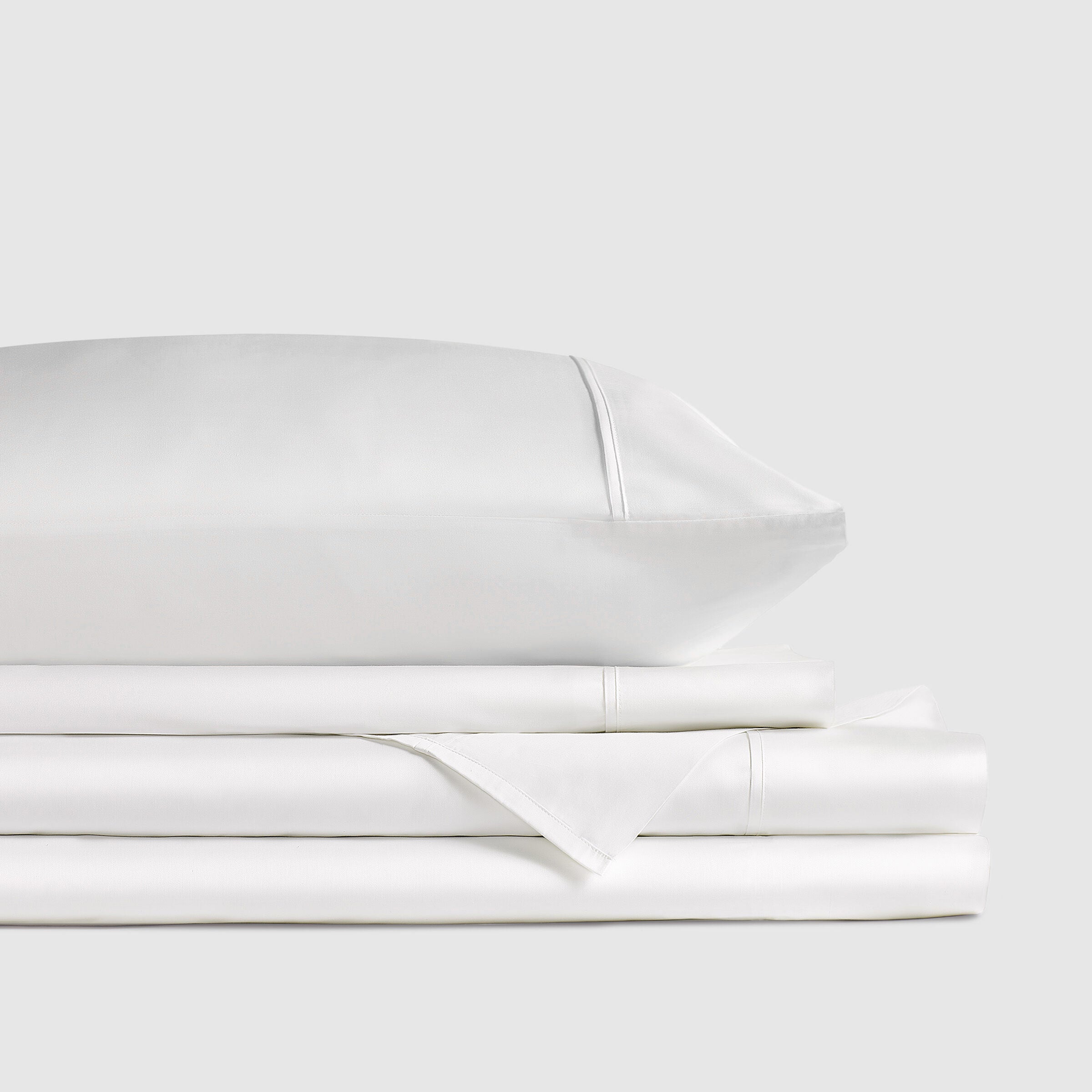 PREMIER SATEEN SHEET SET, CRISP WHITE, alternate image number 1
