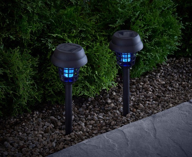 2-in-1 Solar Insect Zapper Light, Set of 2, BLACK, hi-res image number null
