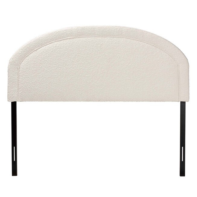 Fiana Modern Cream Boucle Fabric Queen Size Headboard, , on-hover image number 1