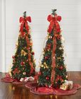 Fully Decorated Pre-Lit 4½' Pop-Up Christmas Tree, RED GOLD, hi-res image number null