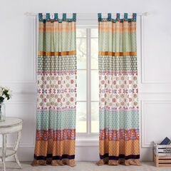 Thalia Window Curtain Panels, Set of 2, 84", Tango