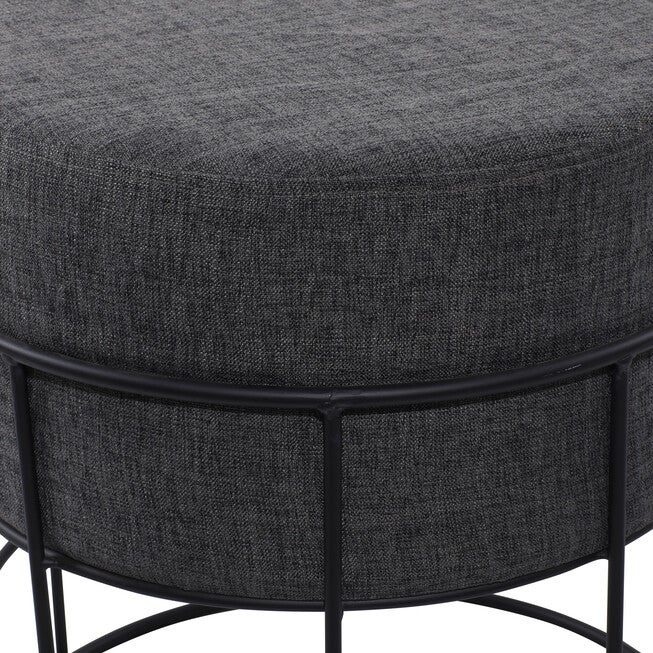 Dark Grey Metal Contemporary Stool, , alternate image number null
