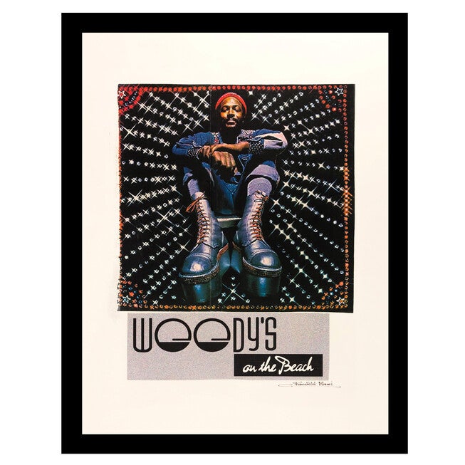 Marvin Gaye Woody's On The Beach - Blue / Red - 14x18 Framed Print, BLUE RED, hi-res image number 0