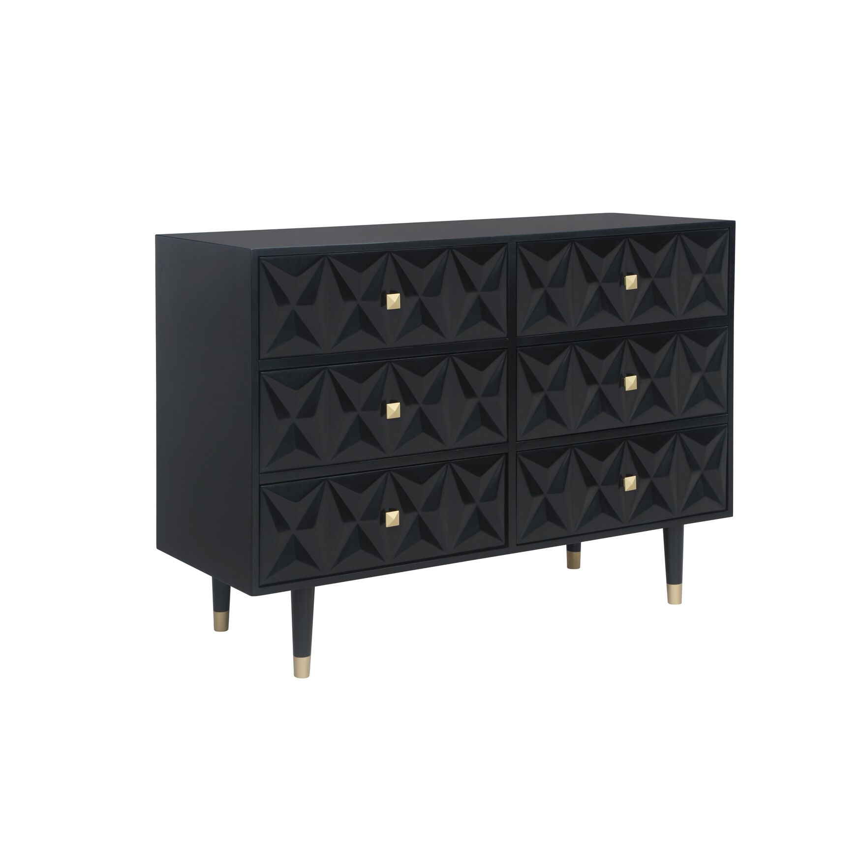 6-Drawer Geo Texture Dresser, BLACK GOLD, hi-res image number 0