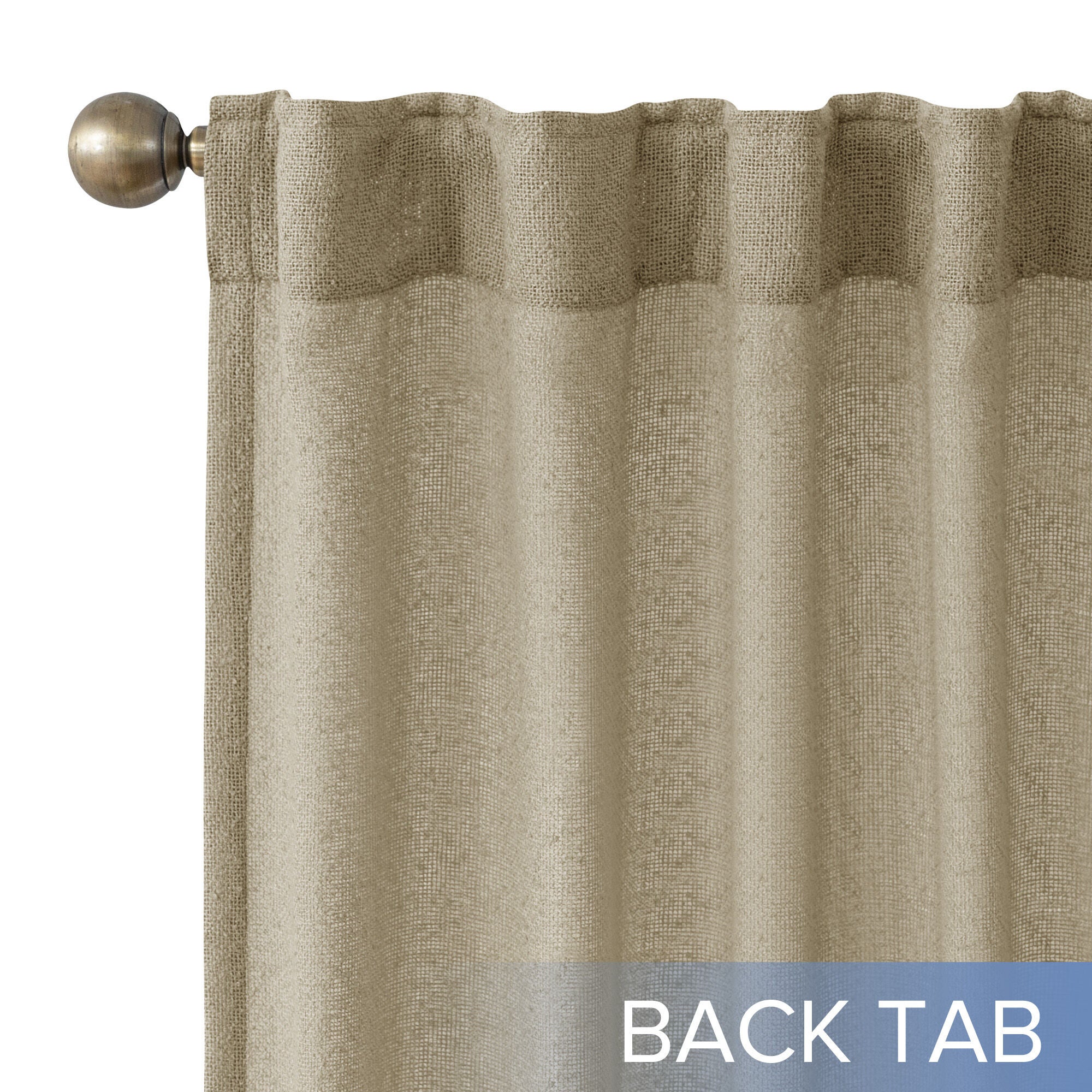 Boucle Sheer Back Tab Single Panel, TAUPE, alternate image number 2