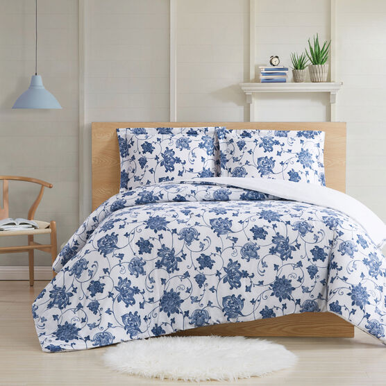 Cottage Classics Estate Bloom 2 Piece Comforter Set, BLUE, hi-res image number null